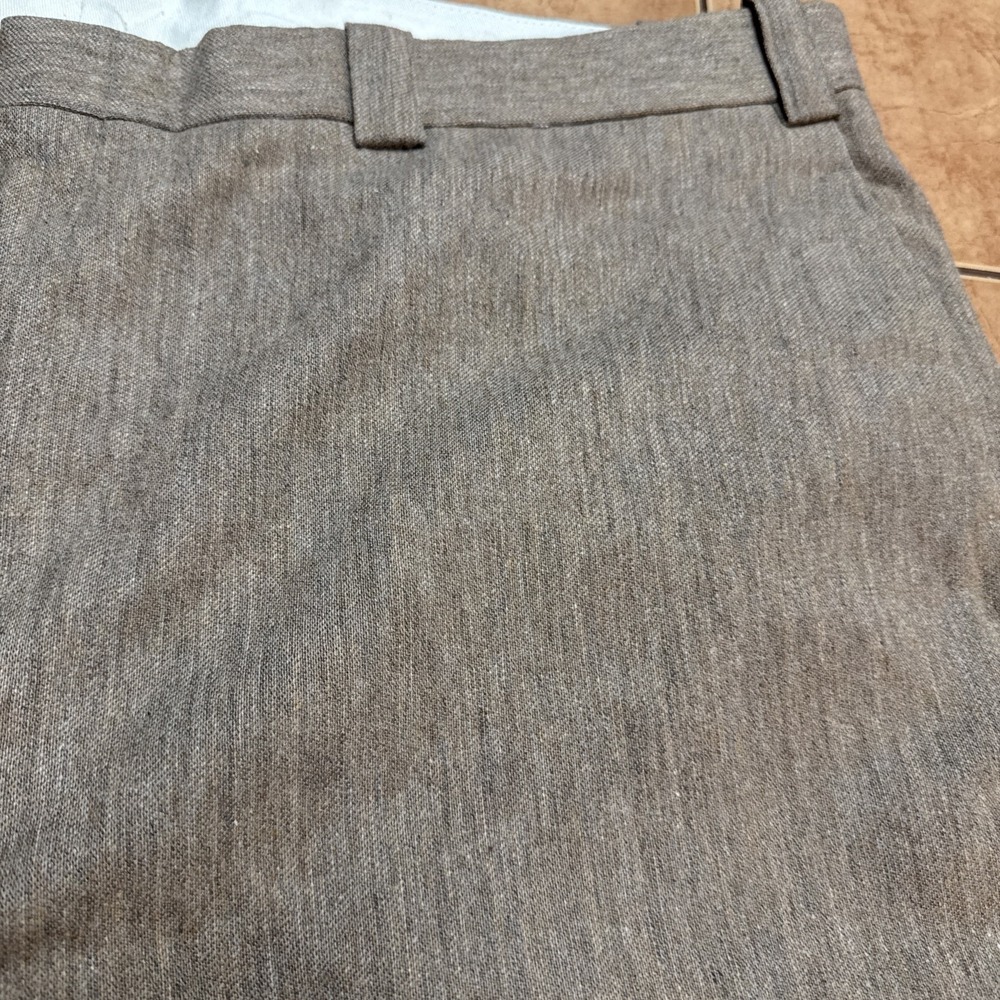 Vintage Orvis Pants Sz 42 x 31 Brown Wool Flannel Tweed Dress Trousers USA Made - Picture 3 of 9